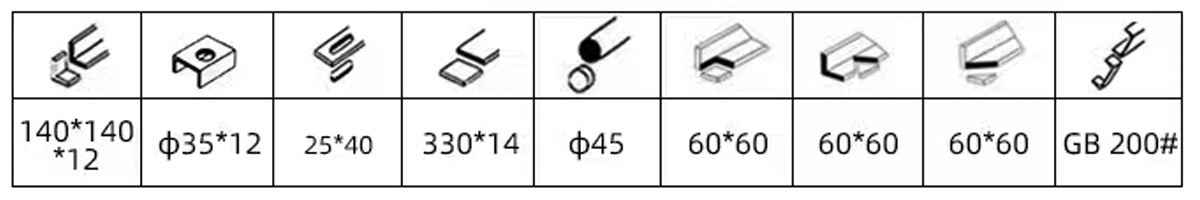 Khả năng đột / chấn / cắt thép của CKV-J14 (mm)