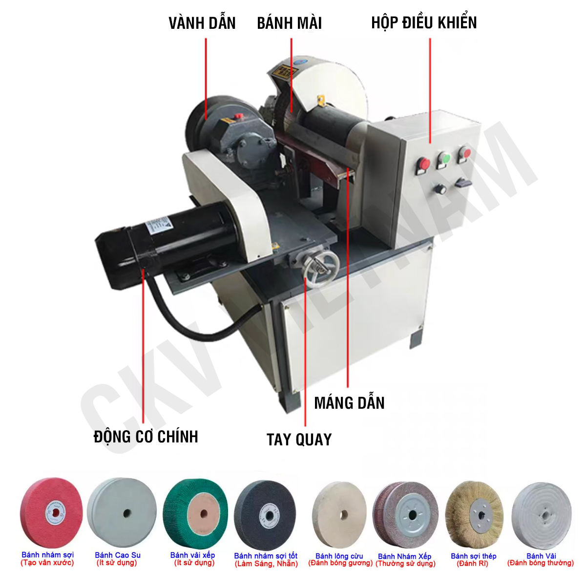 Máy đánh bóng & chà nhám ống tròn CKV-MTA80 + Bánh mài