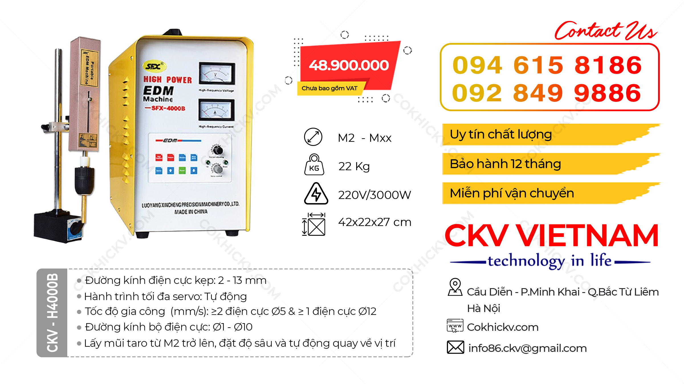 Máy xung phá công suất lớn CKV-H4000B