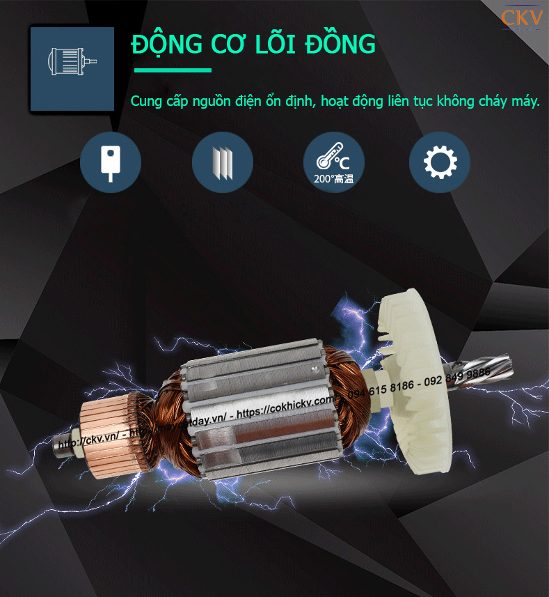 Động cơ lõi đồng cực khỏe của máy khoan từ MRCM