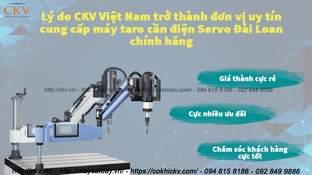 Máy taro điện tay cần servo Đài Loan cần xoay ngang dọc hàng chính hãng