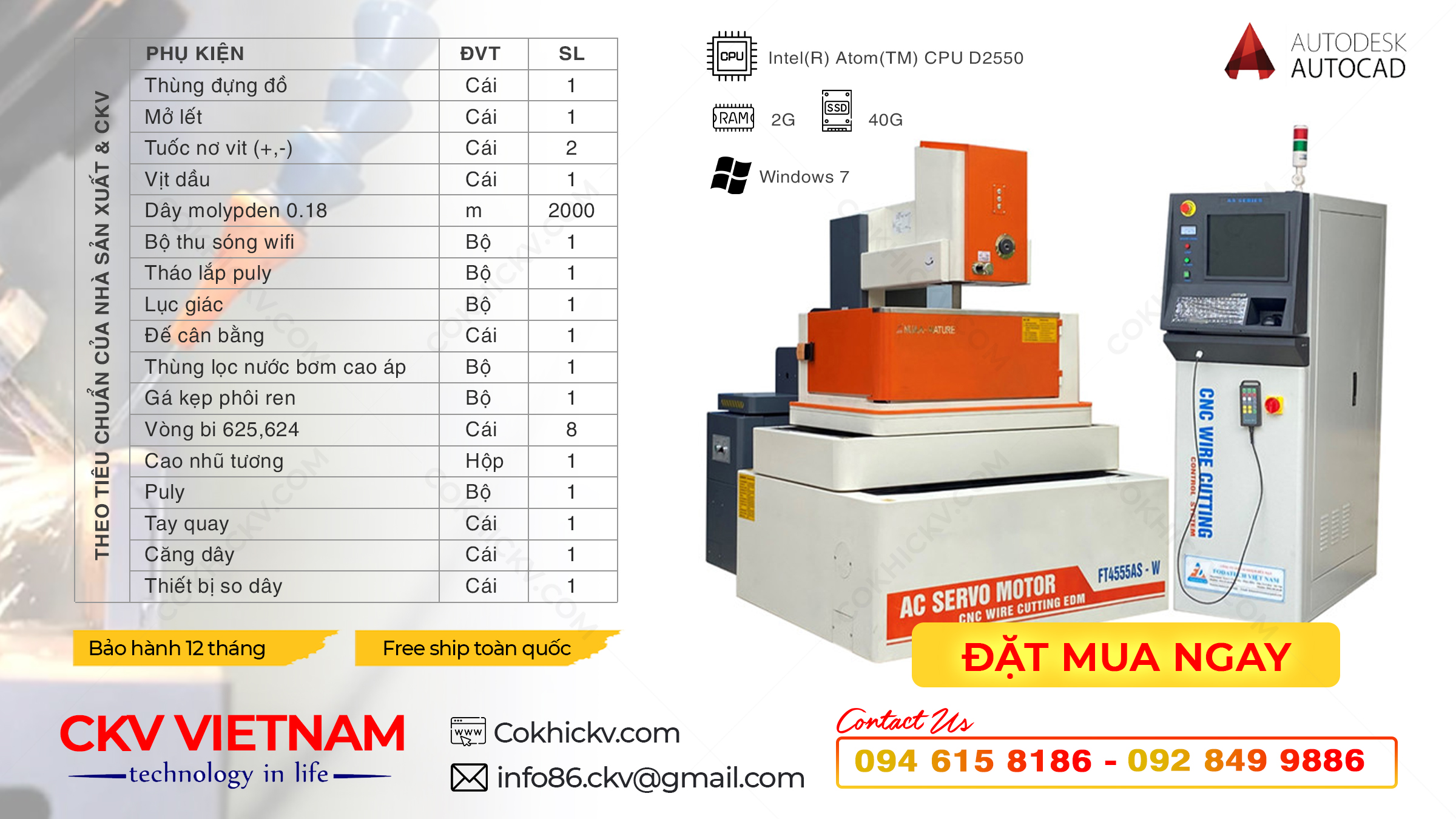 Máy cắt dây CNC động cơ Servo