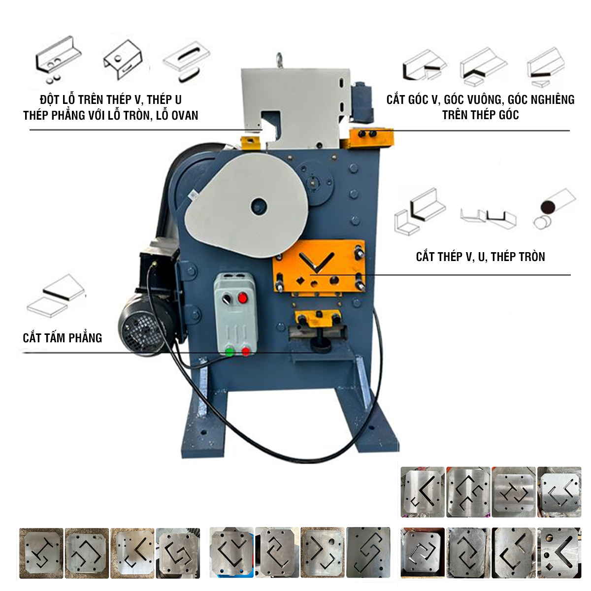 CKV-J8 có nhiều chức năng cắt, đột lỗ trên thép