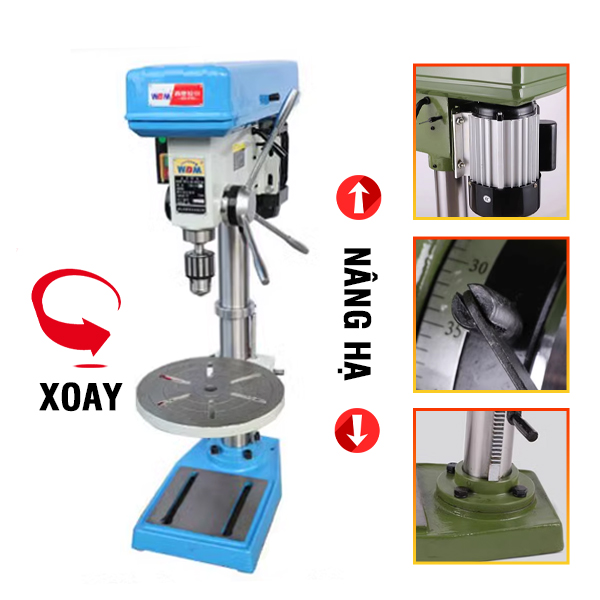 MÁY KHOAN BÀN CHO PHÉP ĐIỀU CHỈNH CHIỀU CAO, TỐC ĐỘ....