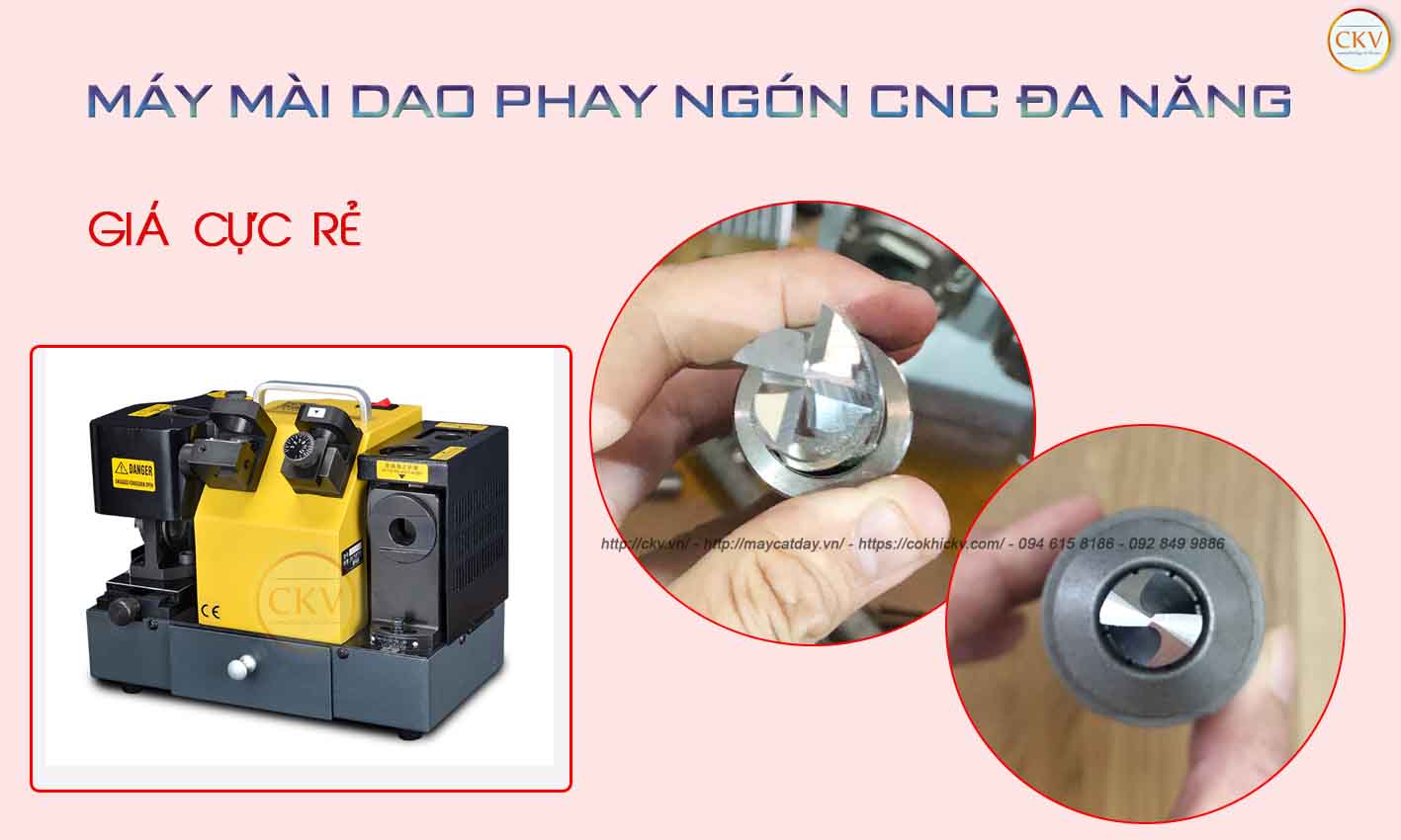 Máy mài dao phay ngón CNC đa năng dùng điện 220V an toàn