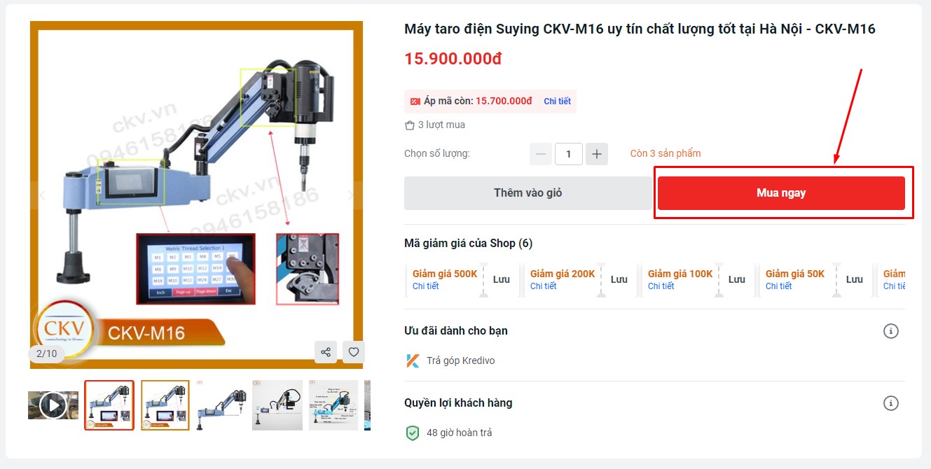 Mua ngay máy taro điện cần thủy lực màn hình cảm ứng trên Sendo