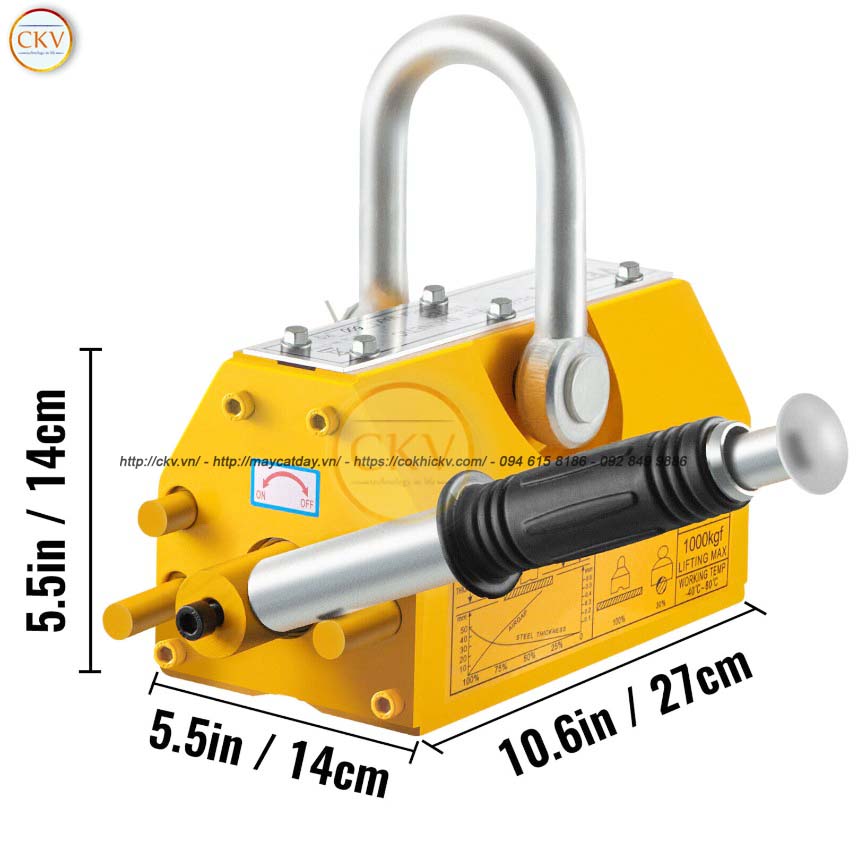 Nam châm hút nâng hạ tải trọng 1 tấn hỗ trợ máy cẩu