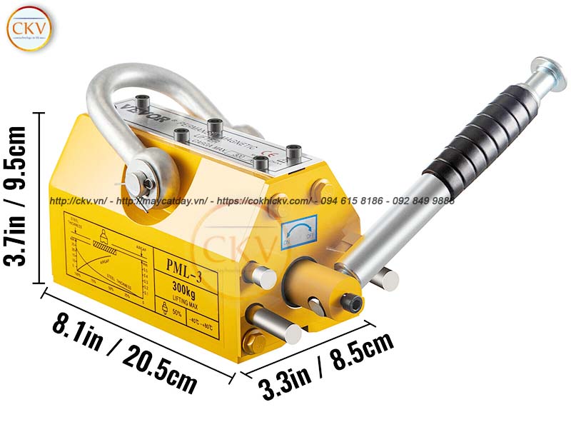 Nam châm gạt tay hút nhả nâng hạ hàng hóa loại 300kg