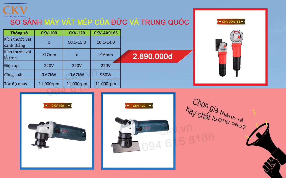 Sự khác biệt giữa máy vát mép Trung Quốc và masyv át mép Bosch
