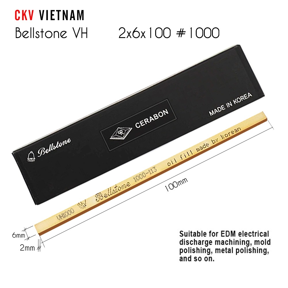 đá mài dầu Bellstone 2x6x100 Hàn Quốc #1000