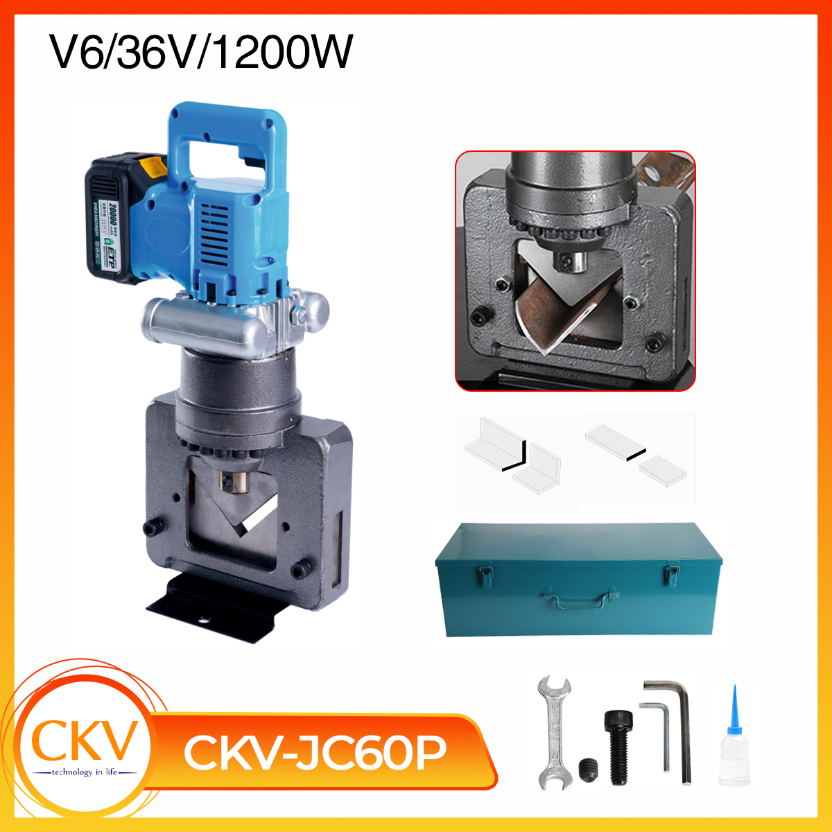 Máy và phụ kiện máy cắt thép V thủy lực cầm tay CKV-JC60P dùng pin