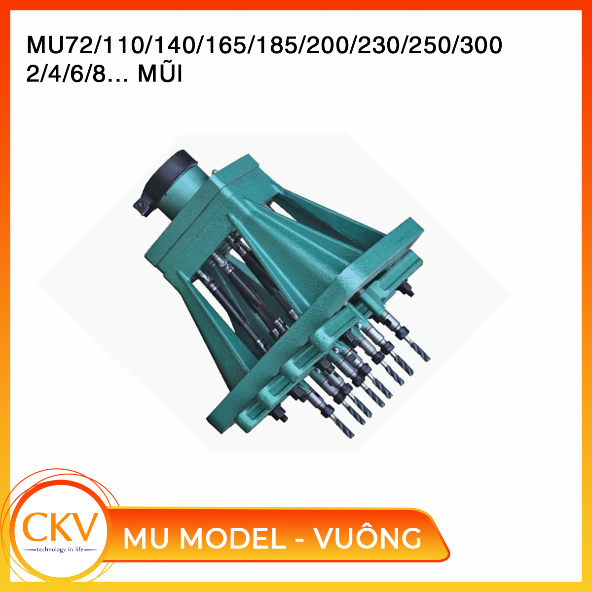 Đầu khoan/taro nhiều đầu hình vuông 8 mũi điều chỉnh