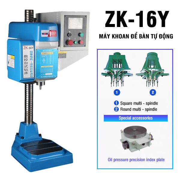 Máy khoan bàn tự động ZK-16Y & đầu khoan nhiều mũi