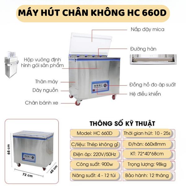máy hút chân không gạo hc 660d