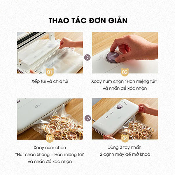 Cách sử dụng máy hút chân không bear