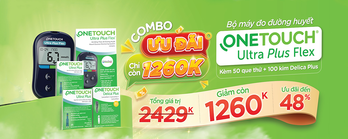 Combo Máy Đo Đường Huyết ONETOUCH Ultra Plus Flex chính hãng