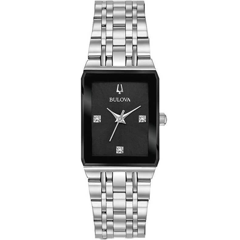 Đồng Hồ Bulova Nữ Chính Hãng 96P202 Quadra Diamond Black Dial