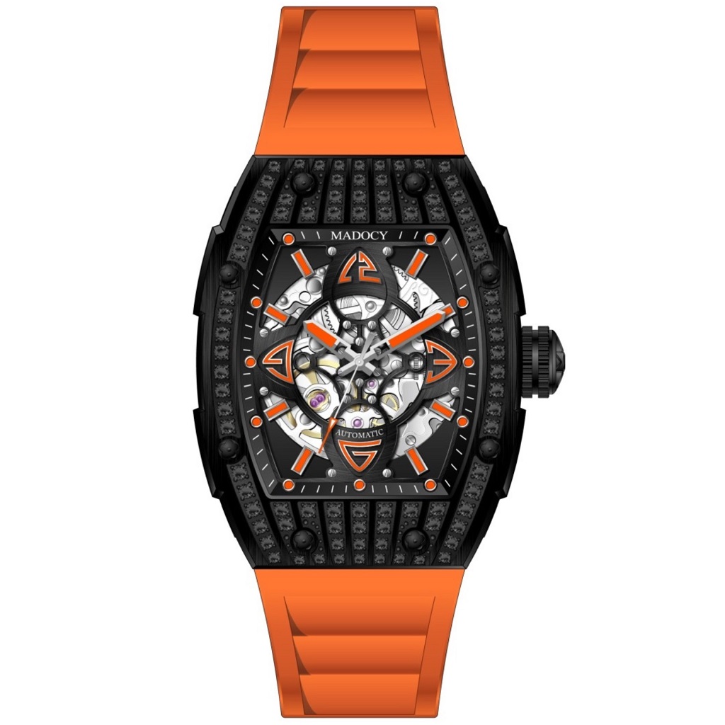 Đồng Hồ Nam Madocy M88168 Automatic Orange Black 42mm