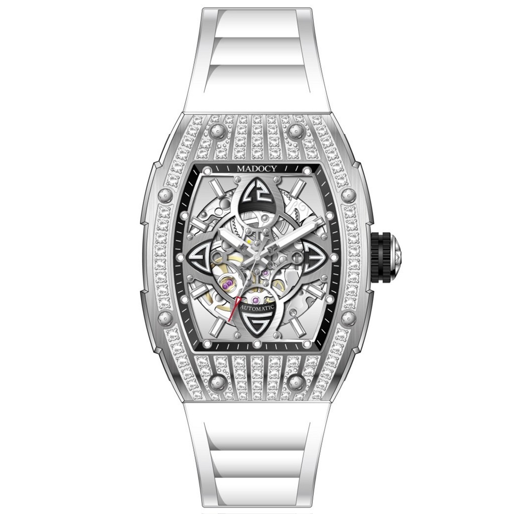 Đồng Hồ Nam Madocy M88168 Automatic White Silver 42mm