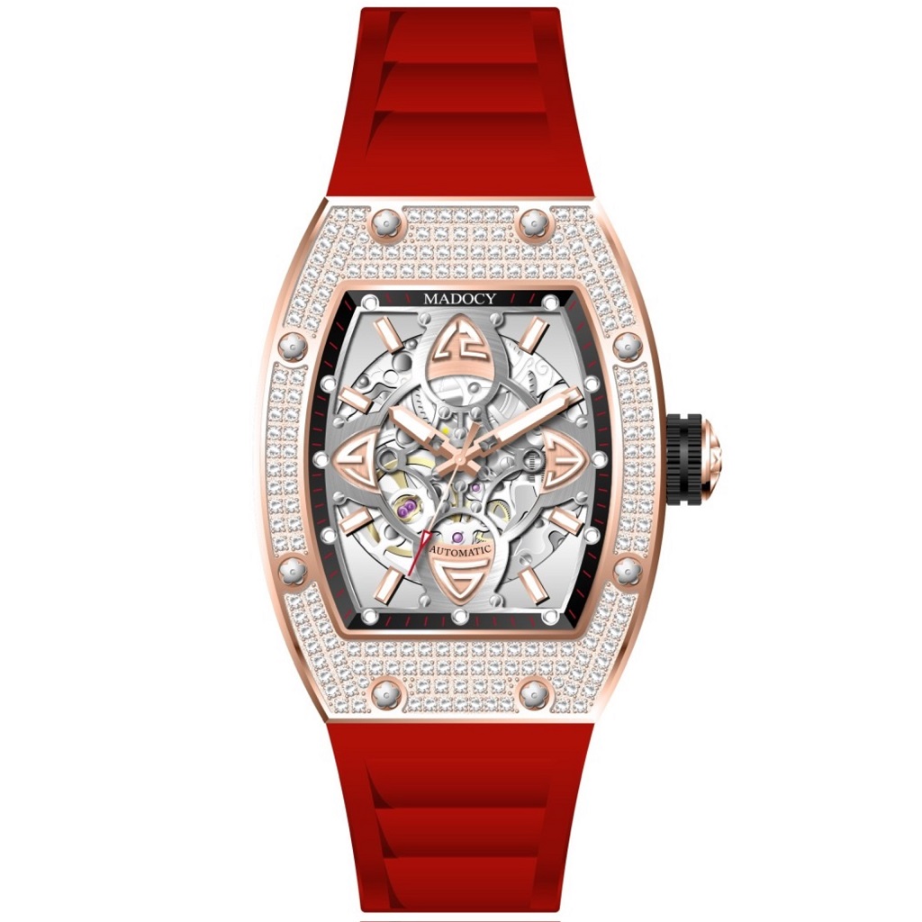 Đồng Hồ Nam Madocy M88169 Automatic Red Rose Gold 42mm