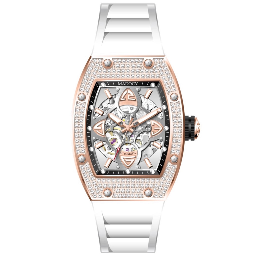 Đồng Hồ Nam Madocy M88169 Automatic White Rose Gold 42mm