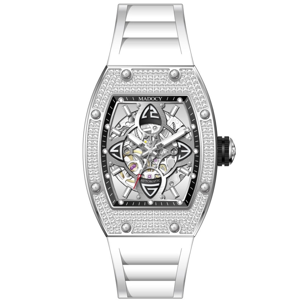 Đồng Hồ Nam Madocy M88169 Automatic White Silver 42mm