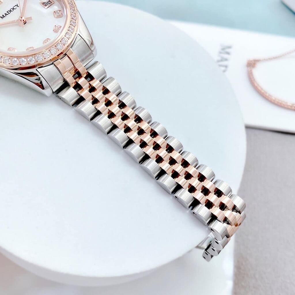 Đồng Hồ Nữ Madocy M81697 Demi Rose Gold Mặt Trắng 31mm