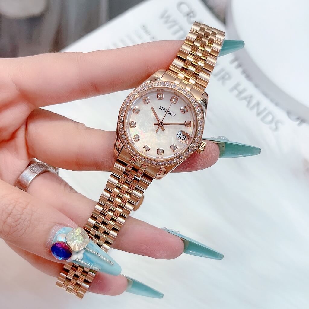 Đồng Hồ Nữ Madocy M81697 Rose Gold Mặt Trắng 31mm