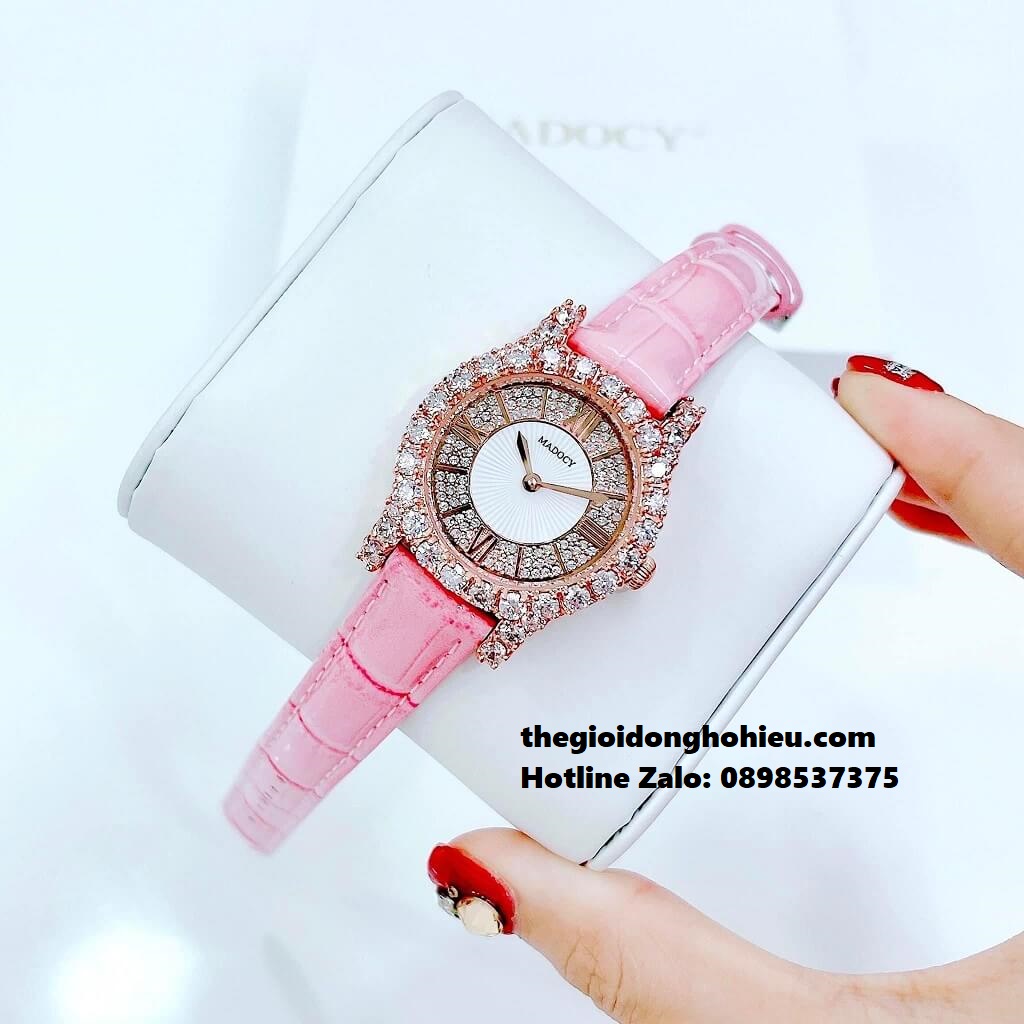 Đồng Hồ Nữ Madocy M81699 Dây Da Hồng Rose Gold 31mm