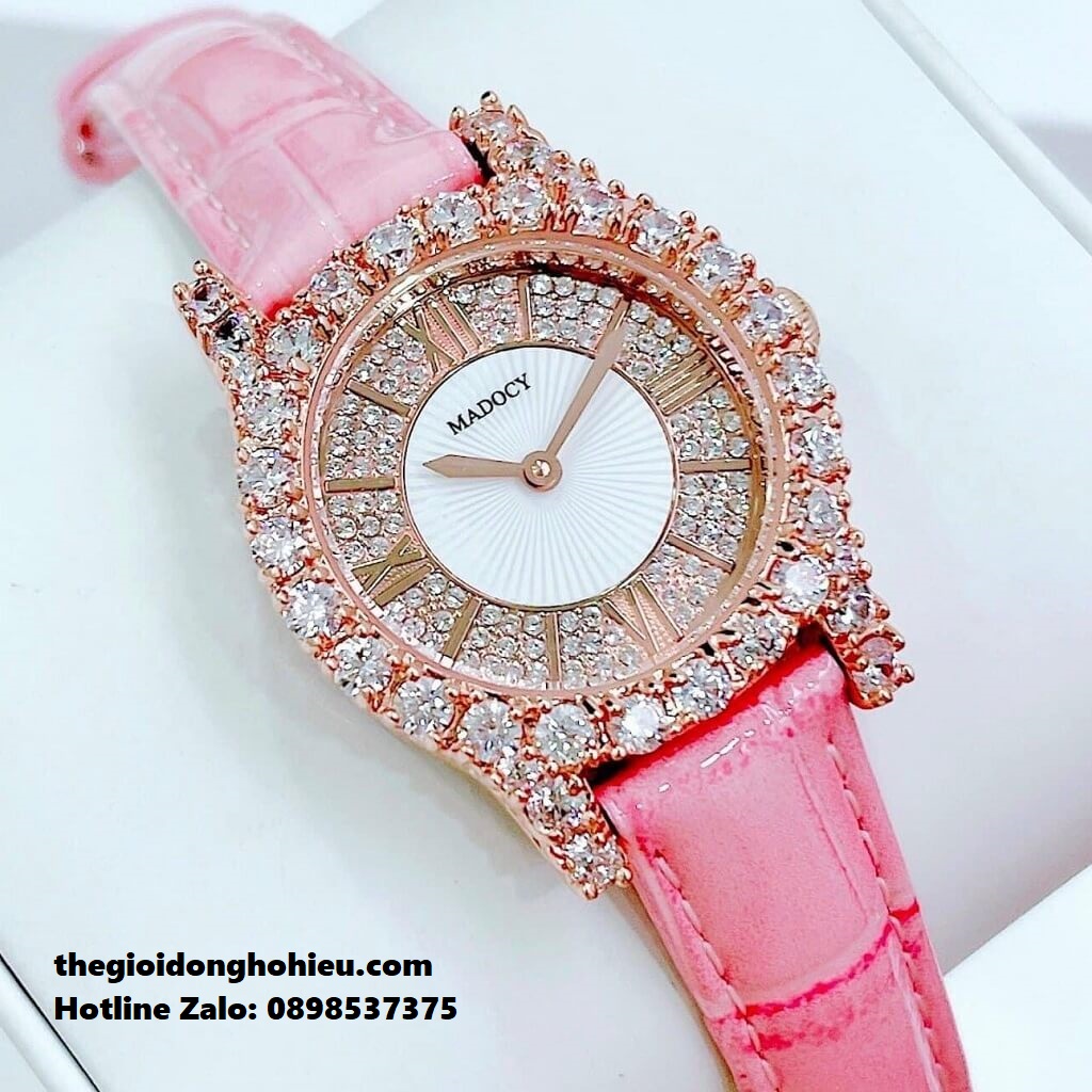 Đồng Hồ Nữ Madocy M81699 Dây Da Hồng Rose Gold 31mm