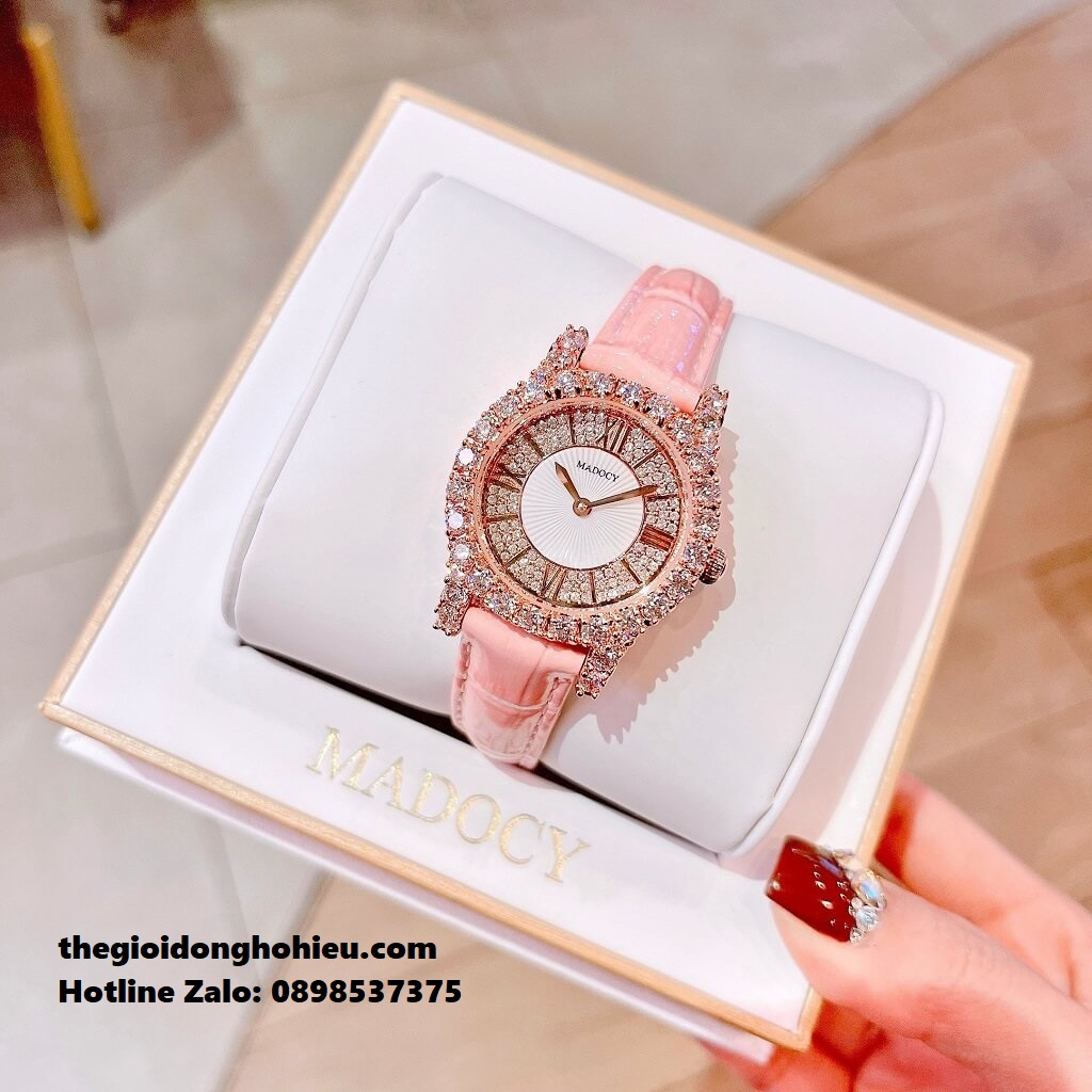 Đồng Hồ Nữ Madocy M81699 Dây Da Hồng Rose Gold 31mm