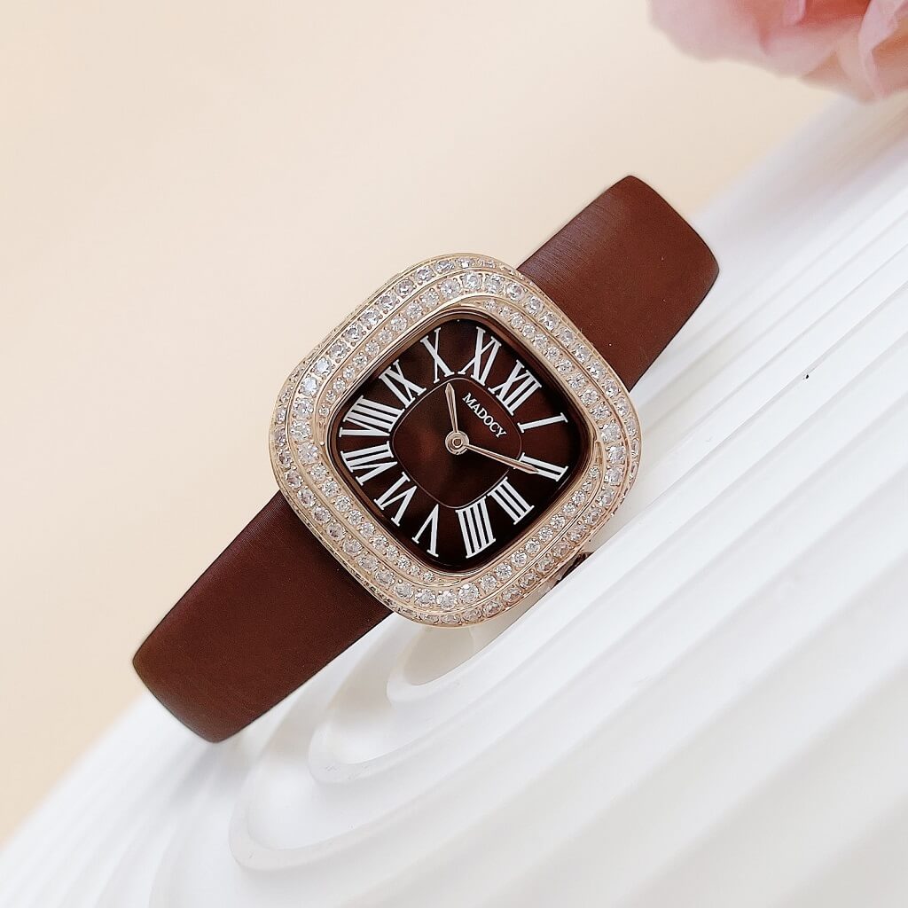 Đồng Hồ Nữ Madocy M81886 Dây Da Brown Rose Gold 31mm