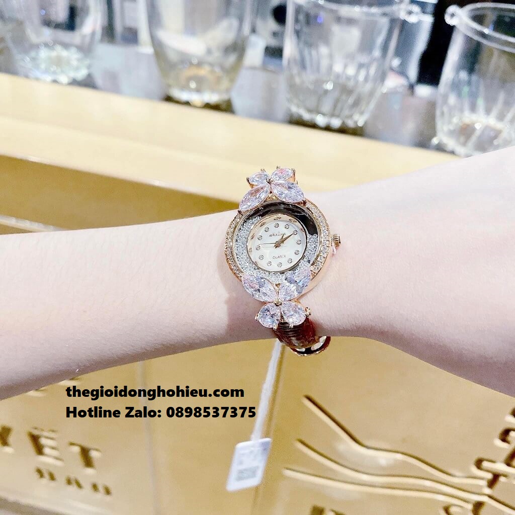 Đồng Hồ Nữ Melissa F12073 Dây Da Đỏ Rose Gold 30mm