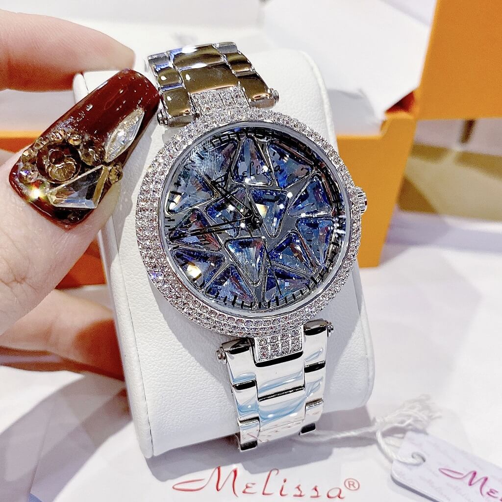 Đồng Hồ Nữ Melissa F8258 Silver Blue 35mm Chính Hãng