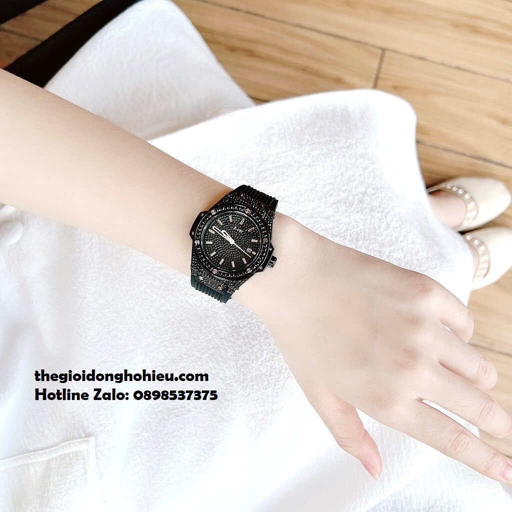 Đồng Hồ Nữ X-cer B0635 Dây Silicone Đen Black 34mm