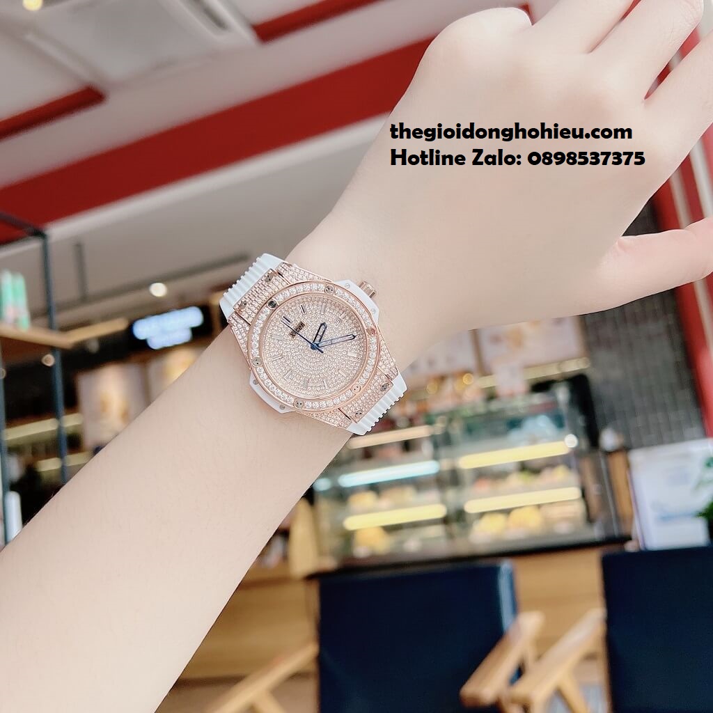 Đồng Hồ Nữ X-cer B0635 Dây Silicone Trắng Rose Gold 34mm