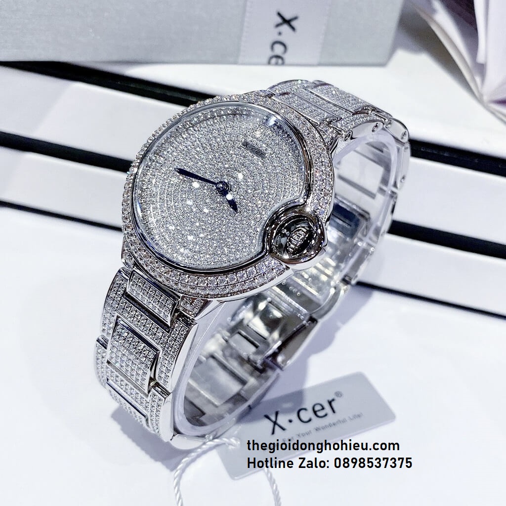 Đồng Hồ Nữ X-Cer B0638 Silver 36mm Đính Đá