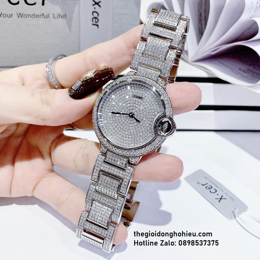 Đồng Hồ Nữ X-Cer B0638 Silver 36mm Đính Đá