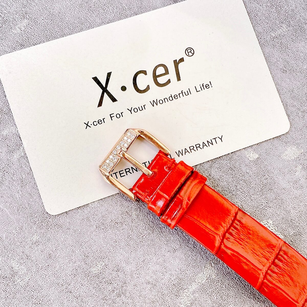 Đồng Hồ Nữ X-cer B0642 Dây Da Red Rose 34mm