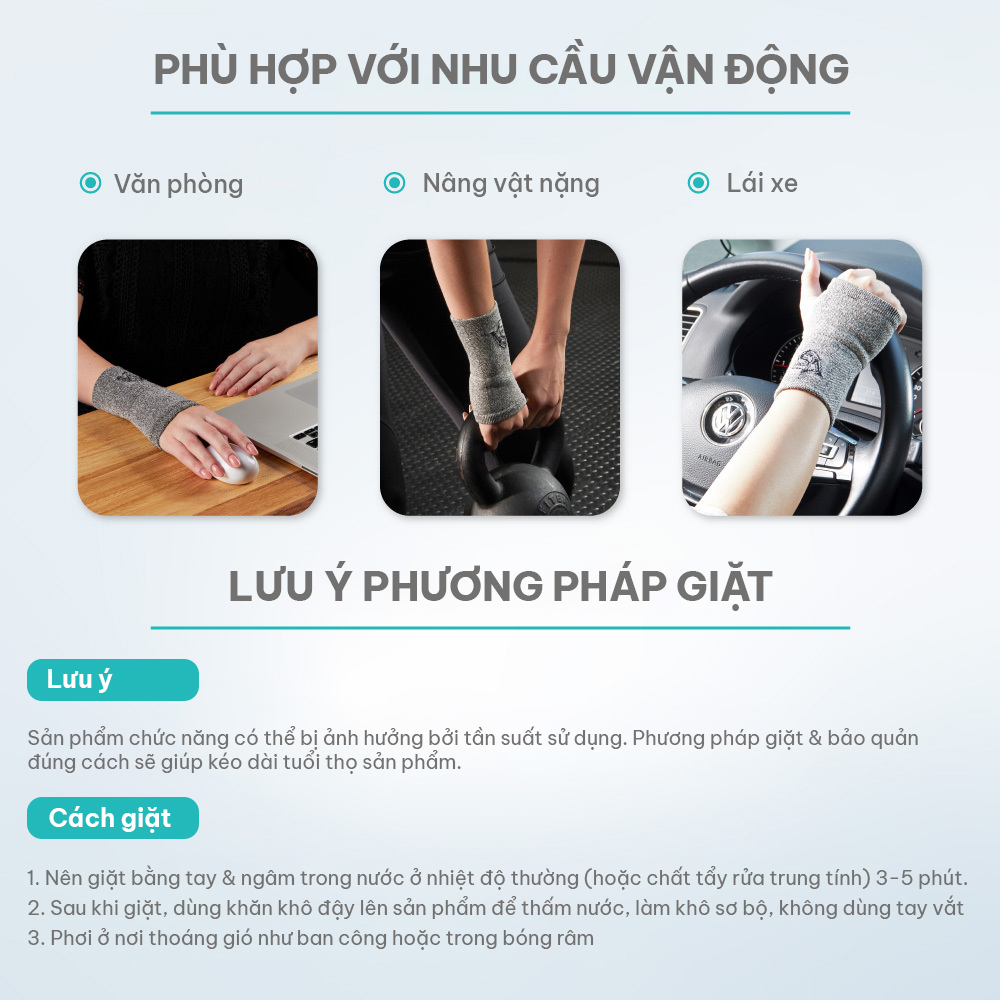 Bó cổ tay Vital Salveo CJ-5104 bảo vệ và hỗ trợ cổ tay khi tập luyện