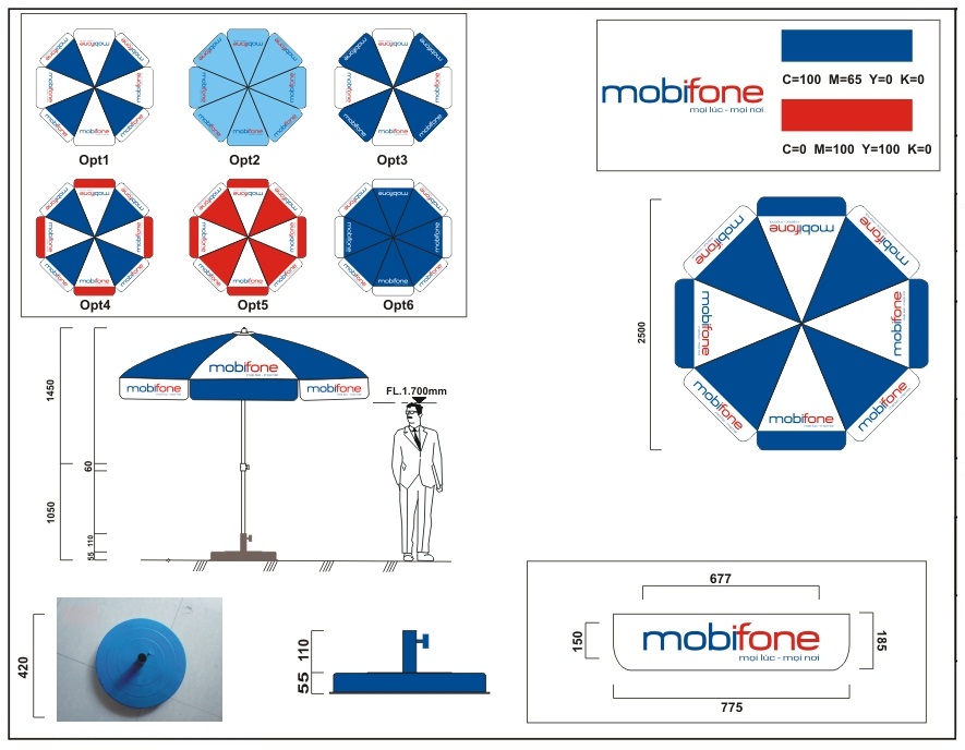 Ô dù quảng cáo Mobifone