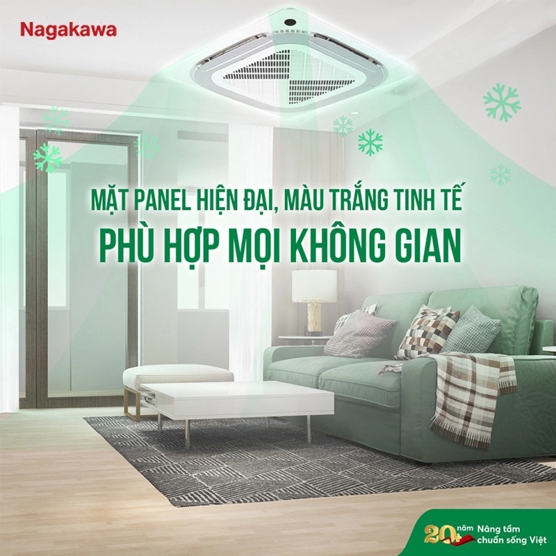 Điều hòa âm trần Cassette 8 hướng thổi NT-C28R1T20 28000BTU/h 1 chiều