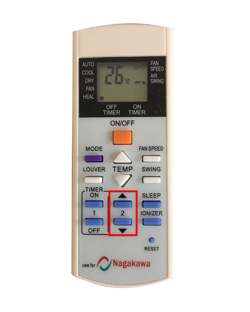 Bấm giữ 2 nút mũi tên lên xuống cùng lúc để bật chế độ khóa trẻ em