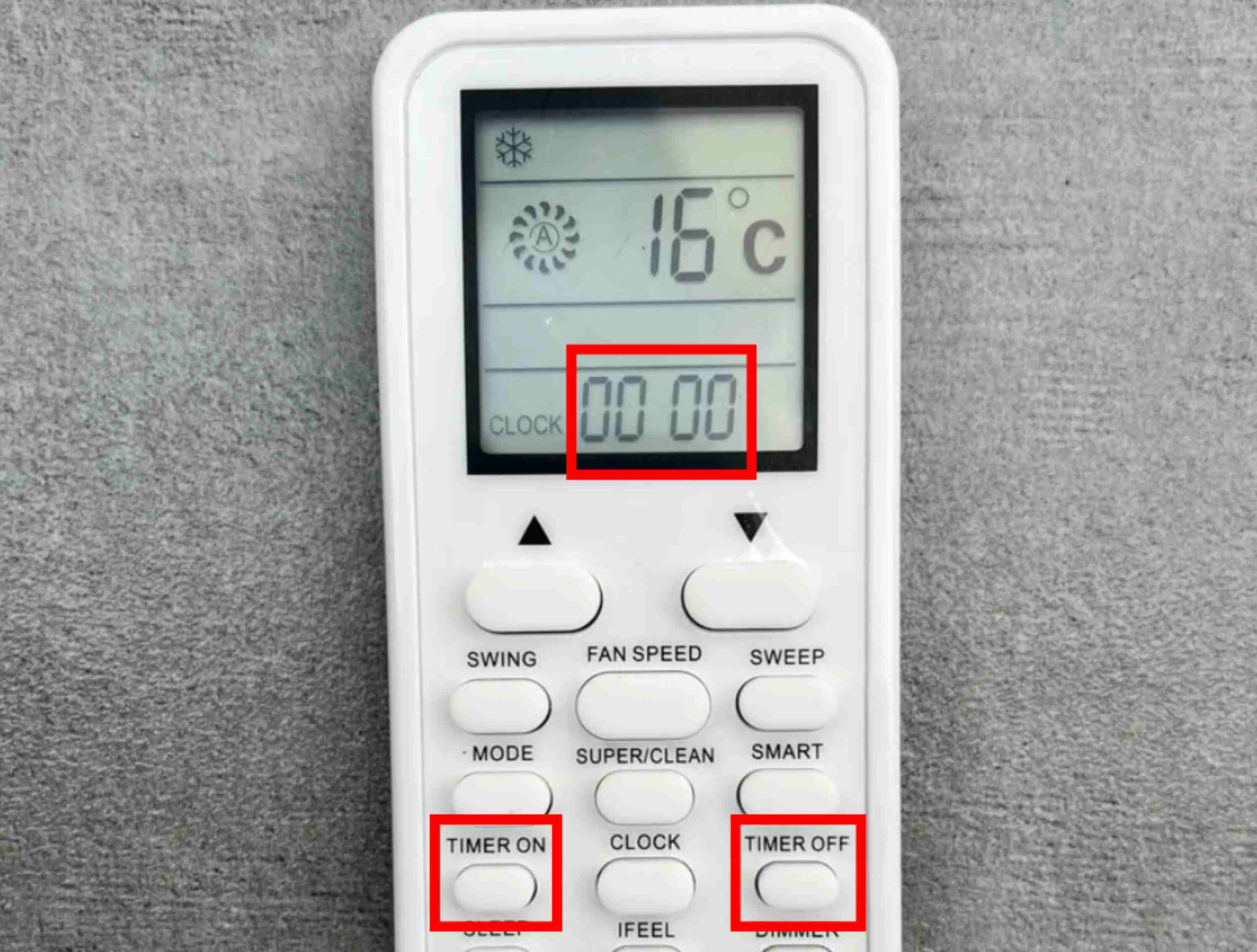 Bấm nút Timer trên remote máy lạnh để hẹn giờ bật/tắt máy