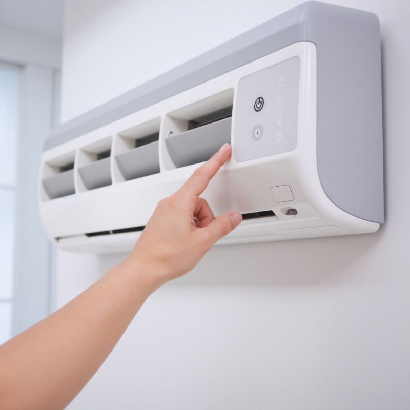 Bạn có thể nhấn nút nguồn trên cục lạnh để bật tắt nhanh chóng