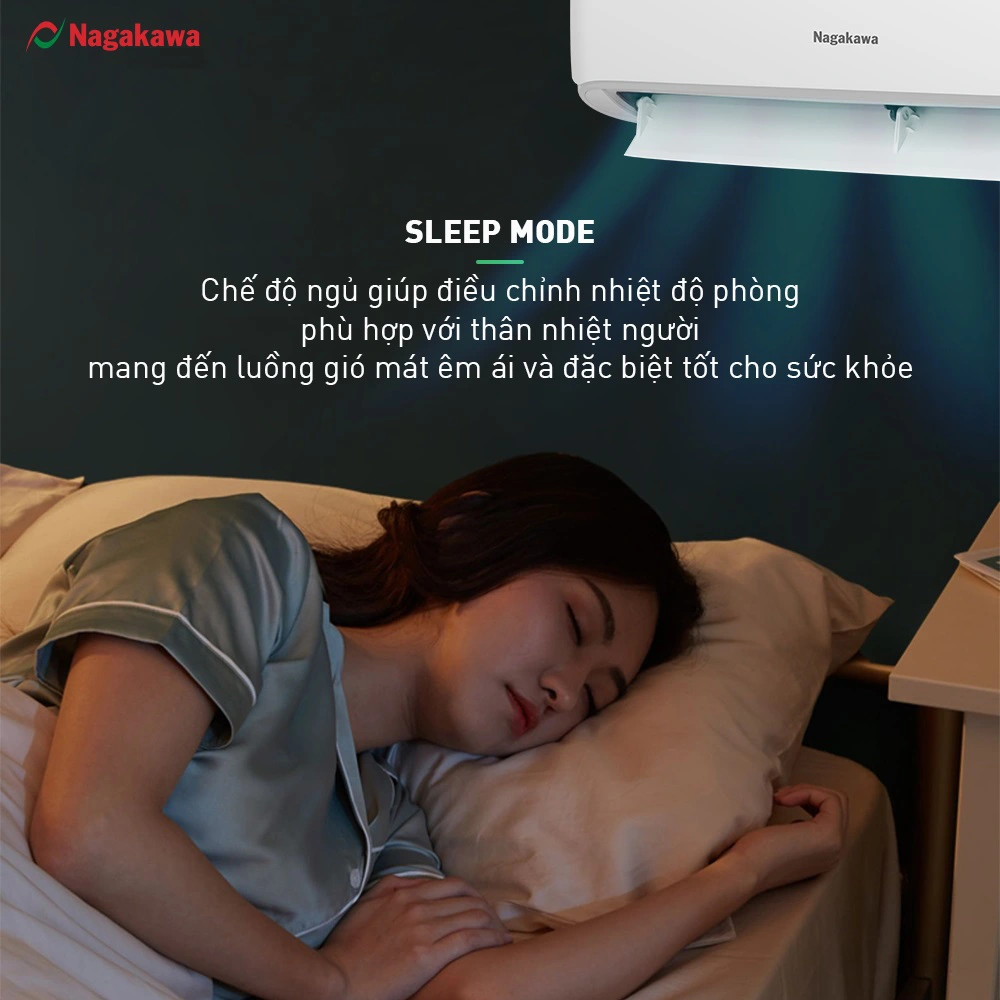 Chế độ ngủ đêm của máy lạnh đảm bảo giấc ngủ thoải mái, dễ chịu cho người sử dụng