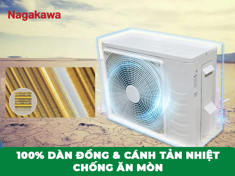 100% dàn đồng và cách tản nhiệt chống ăn mòn