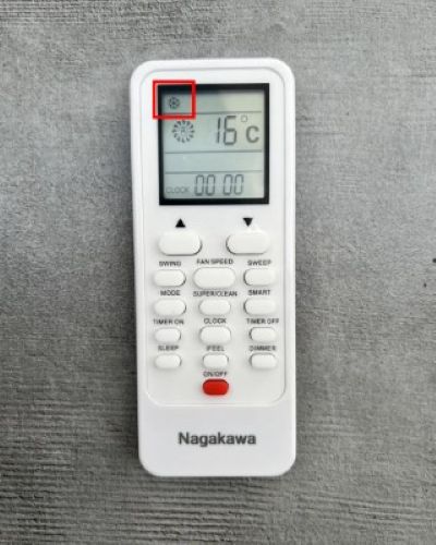 Chế độ làm mát có biểu tượng hoa tuyết trên remote máy lạnh
