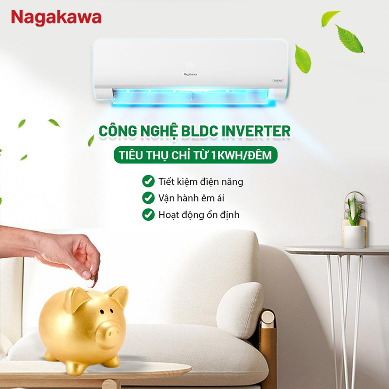 Máy lạnh Nagakawa trung bình chỉ 1kWh/đêm