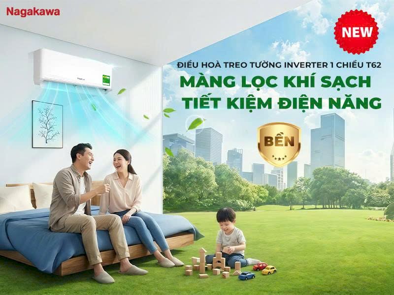 Nagakawa NIS-C09R2T62 vận hành ổn định, phân bổ gió đều